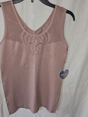 Kathy Knit Scoop Neck Tank in Mauve Pink